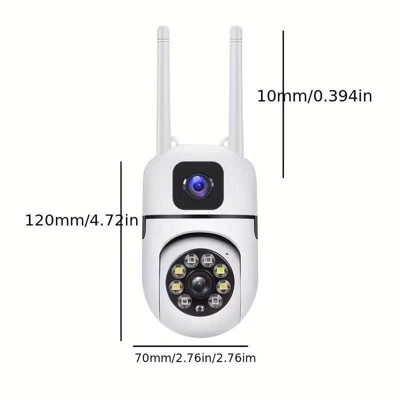2-Pack Dual-Lens 1296P 3MP Smart Wi-Fi Security Cameras, 360° Pan-Tilt, Night Vision, Two-Way Audio4
