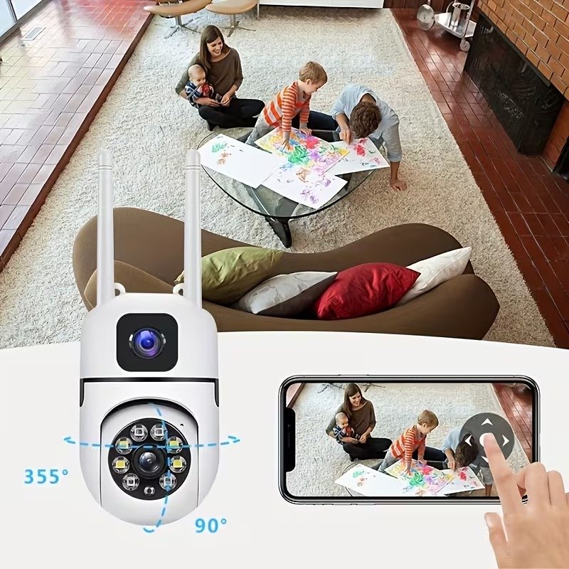 2-Pack Dual-Lens 1296P 3MP Smart Wi-Fi Security Cameras, 360° Pan-Tilt, Night Vision, Two-Way Audio5