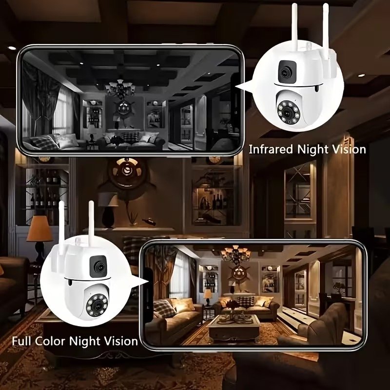 2-Pack Dual-Lens 1296P 3MP Smart Wi-Fi Security Cameras, 360° Pan-Tilt, Night Vision, Two-Way Audio8