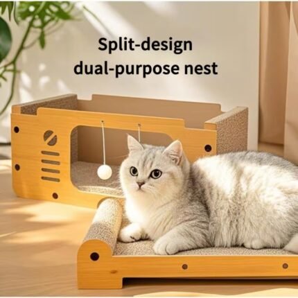 2-in-1 Cat Scratching Post & House Set