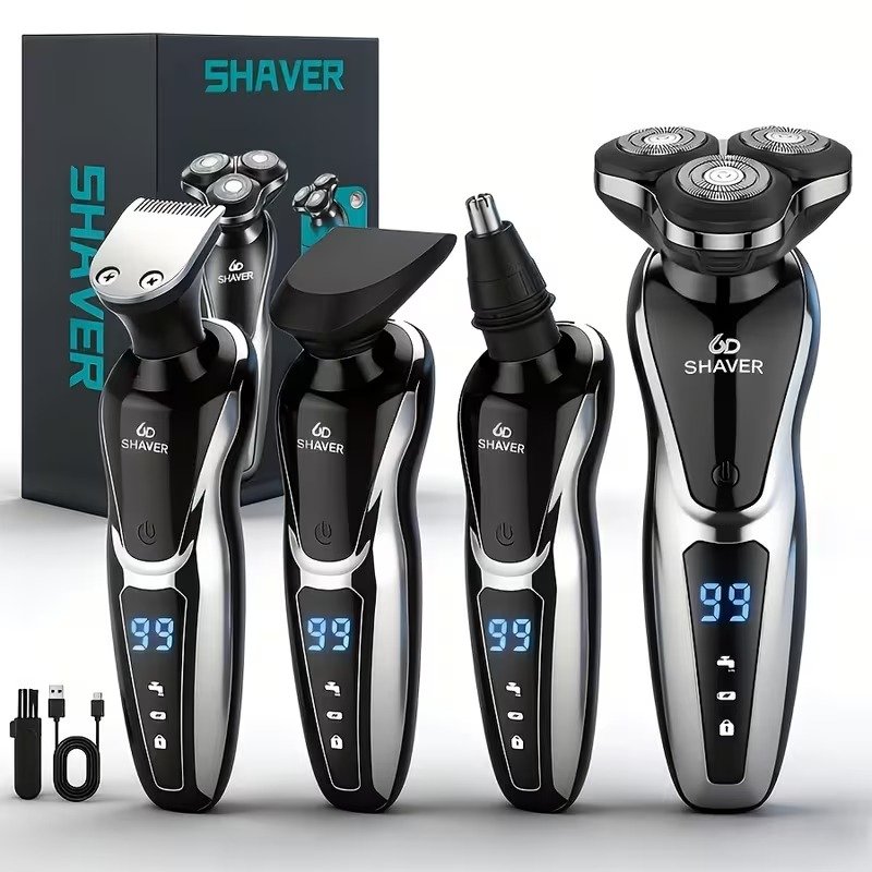 4‑in‑1 6D Electric Shaver & Trimmer Kit,