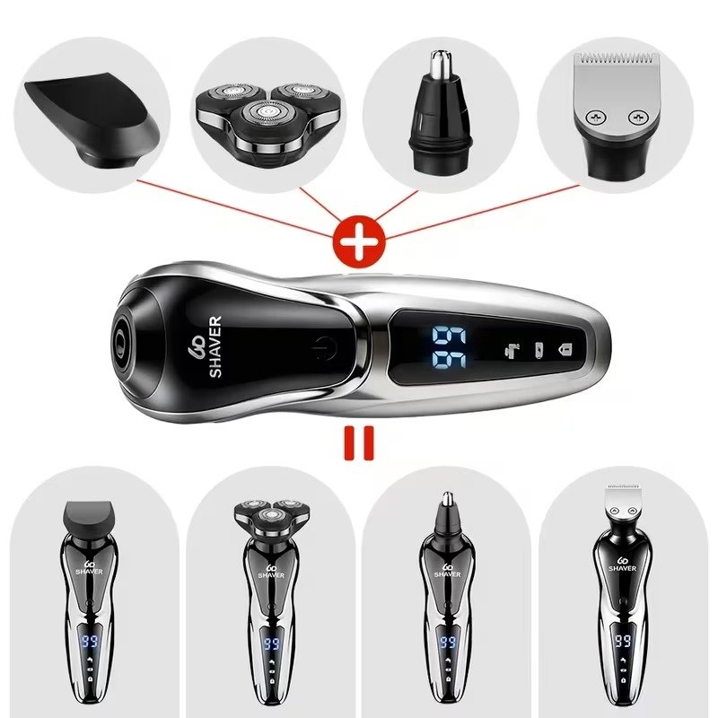 4‑in‑1 6D Electric Shaver & Trimmer Kit,8