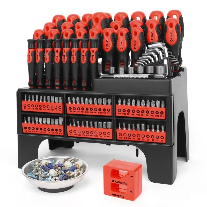Amartisan 118-Piece Magnetic Screwdriver Set, Precision Repair Tool Kit with Storage Rack