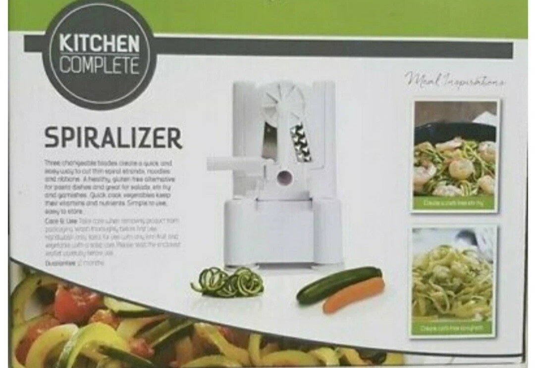 Kitchen Complete 3‑Blade Manual Vegetable Spiralizer, Healthy Low‑Carb Noodle Maker