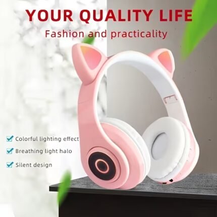 LED Cat Ear Wireless Headphones, Noise Isolating, Over‑Ear Gaming Headset 23