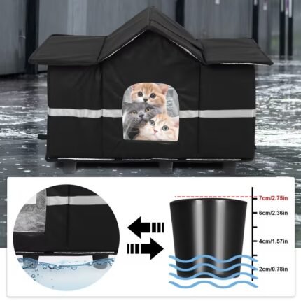 Premium Outdoor Cat House, Waterproof Pet Villa for Cats & Small Dogs