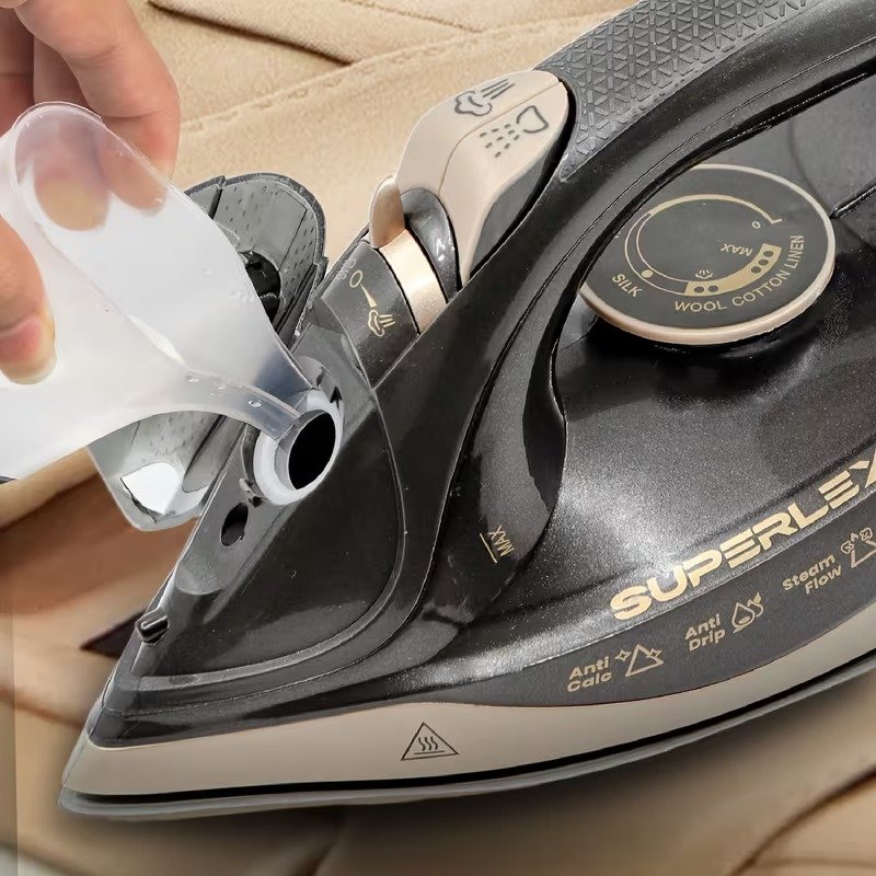 SUPERLEX 3200W Premium Steam Iron, Rapid Heat, Vertical Steam & Anti‑Calc (UK Plug)