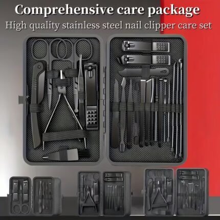 23-Piece Black Manicure & Grooming Set
