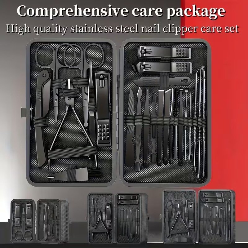 23-Piece Black Manicure & Grooming Set