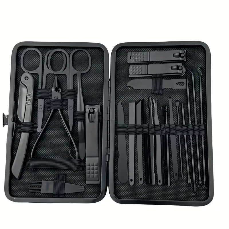 23-Piece Black Manicure & Grooming Set (6)