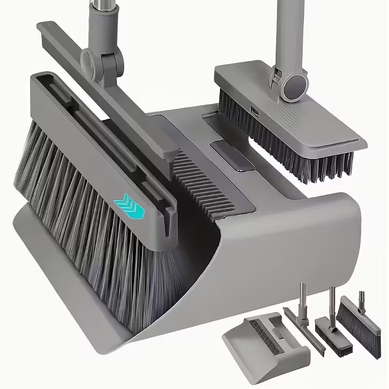 4-in-1 Foldable Broom & Dustpan Set, Clean Smarter