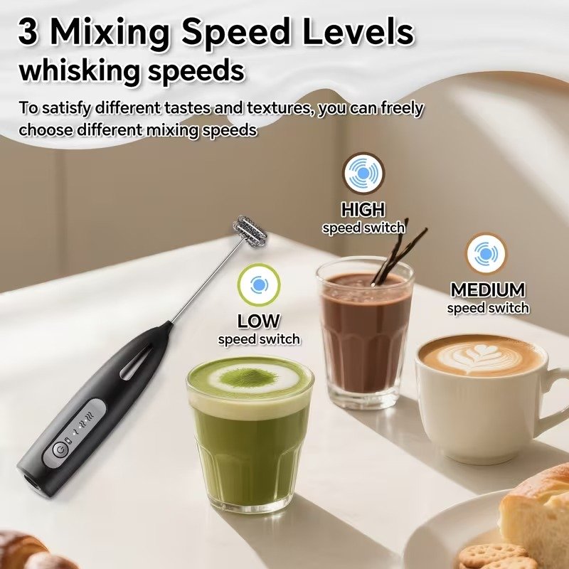 Exclusive USB Rechargeable Electric Milk Frothier (10) USB Rechargeable Electric Milk Frother