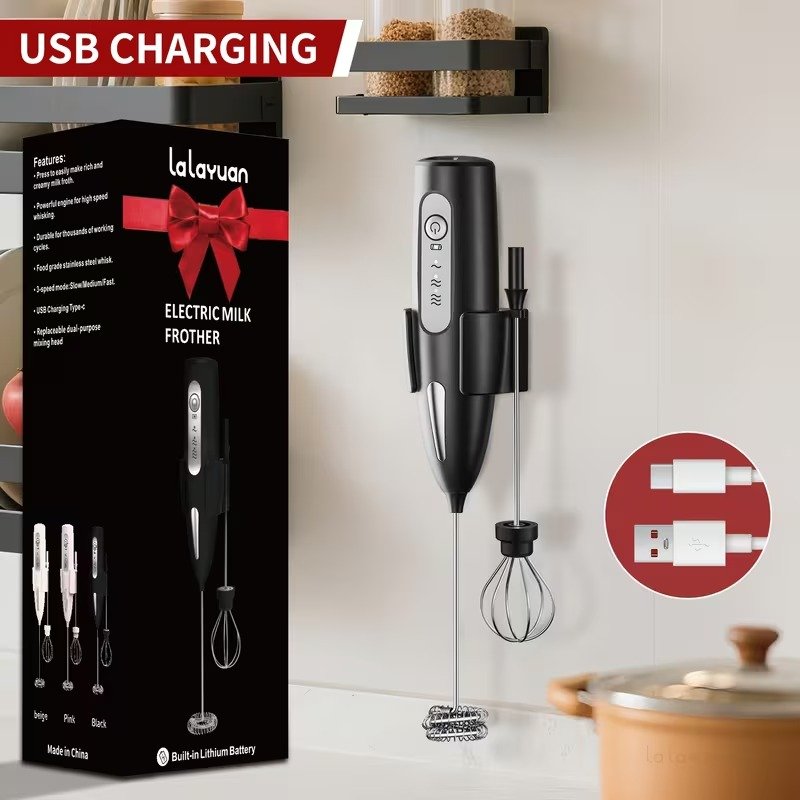 Exclusive USB Rechargeable Electric Milk Frothier (3) USB Rechargeable Electric Milk Frother