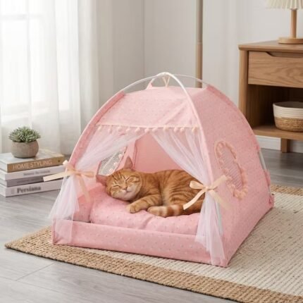 Floral Cat Tent Bed 