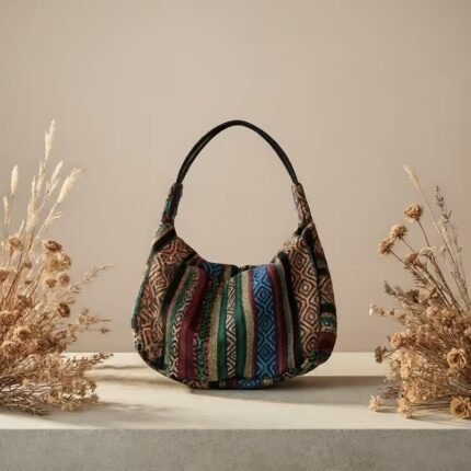 Premium Tribal Woven Crossbody Hobo Bag