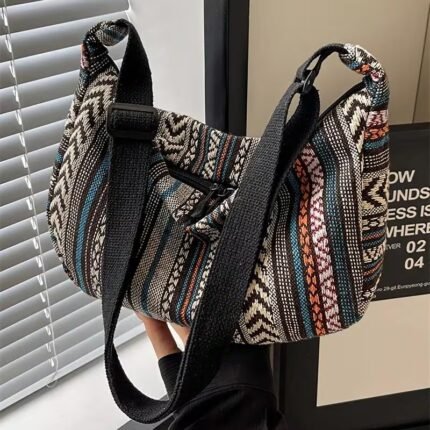 Premium Tribal Woven Crossbody Hobo Bag