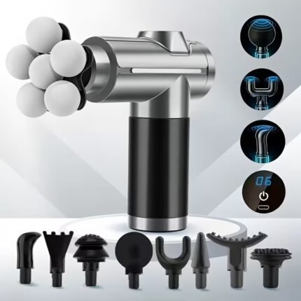 YAIAWISU Multi-Head Deep Tissue Massage Gun, Professional Muscle Relief at Home
