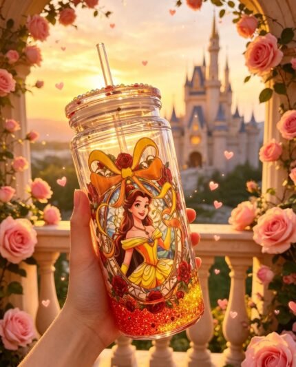 Handmade Beauty & The Beast Belle 18oz Tumbler