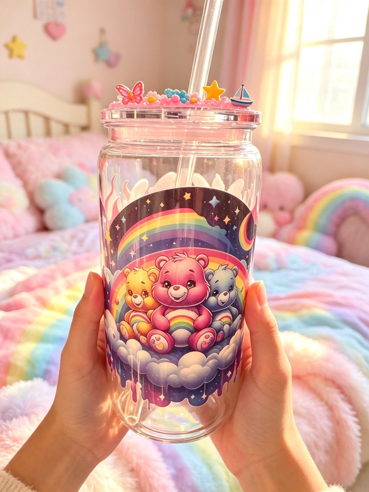 Care Bears Rainbow Handmade 16oz Tumbler (9)