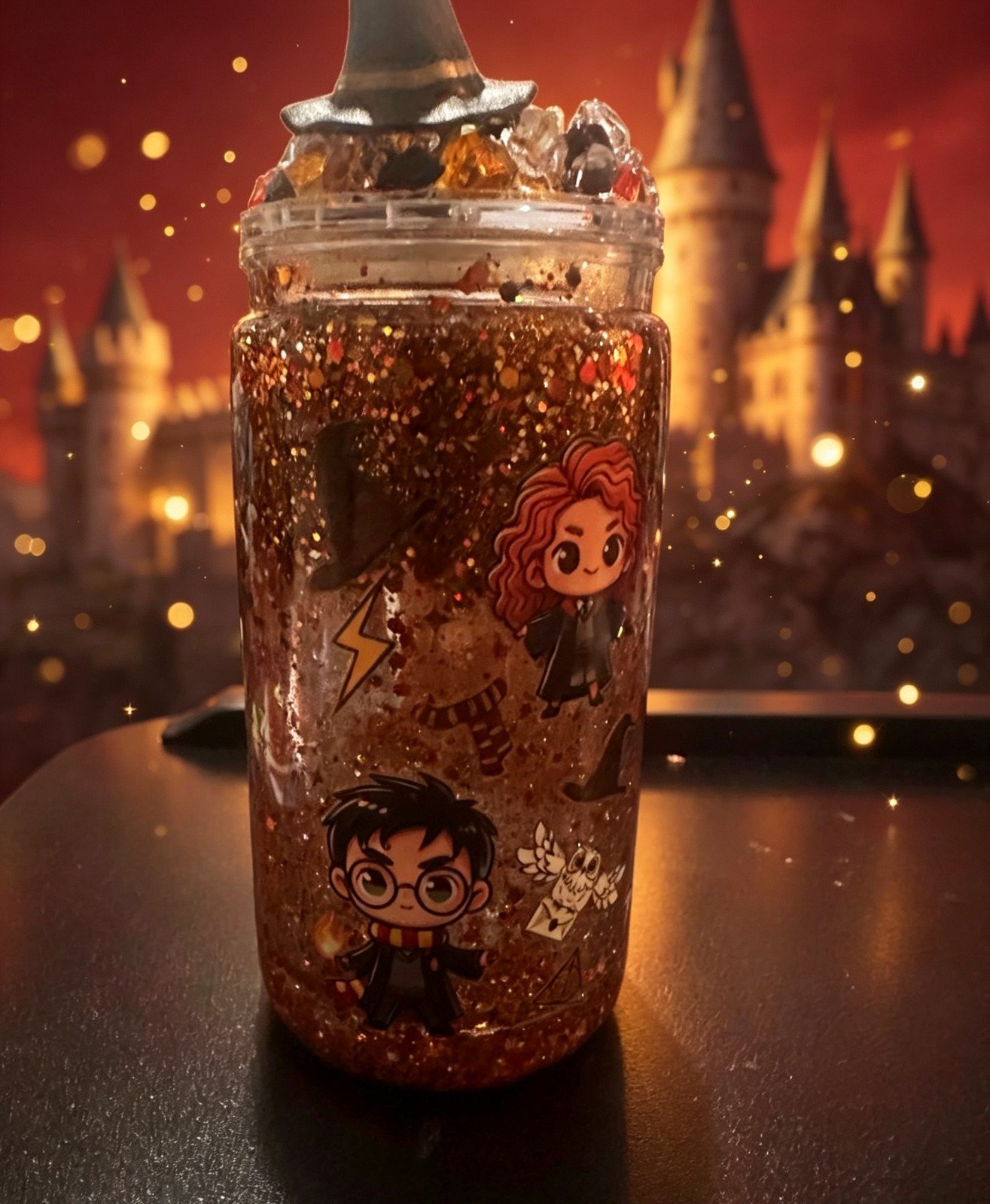 Handmade Harry Potter Glitter Tumbler (2) Handmade Harry Potter Glitter Tumbler