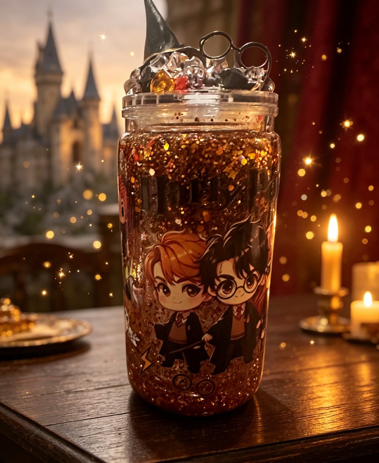 Handmade Harry Potter Glitter Tumbler (3)