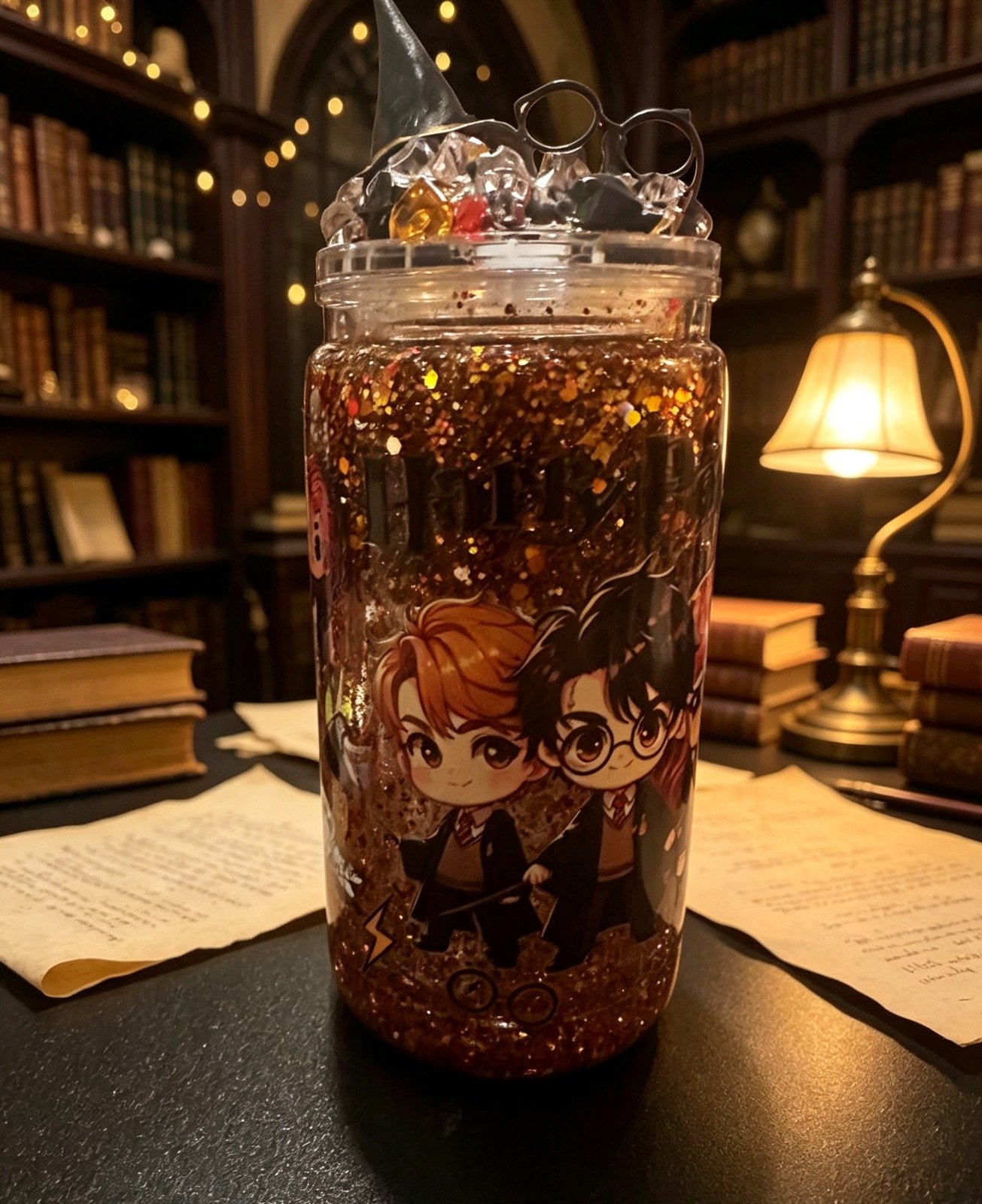 Handmade Harry Potter Glitter Tumbler (5)