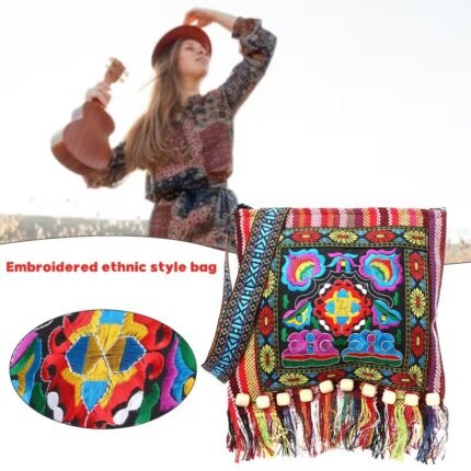 Premium Hand‑Embraided Bohemian Ethnic Crossbody Bag