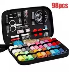 111 Pices Premium Portable Sewing Kit, 24 Colour Threads, Full Tools & Hard Case, Home, Travel & Emergency Mending