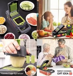 16-in-1 Vegetable Chopper & Slicer, Multifunction Food Cutter with Drainer & Storage1